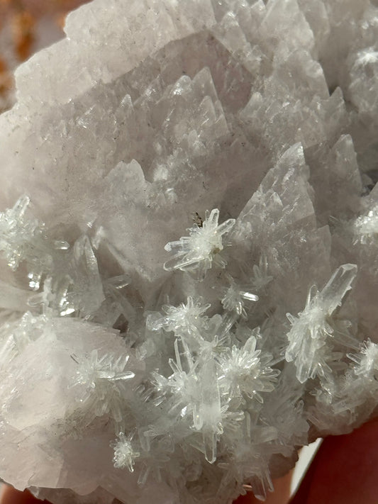 Mangano Calcite, Needle Quartz & Pyrite Specimens