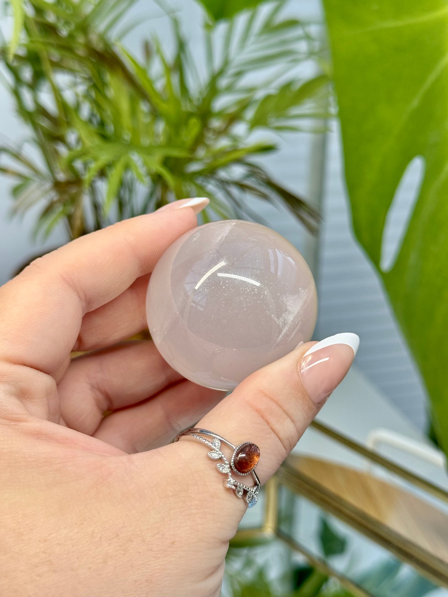 Girasol Quartz with Mica Spheres