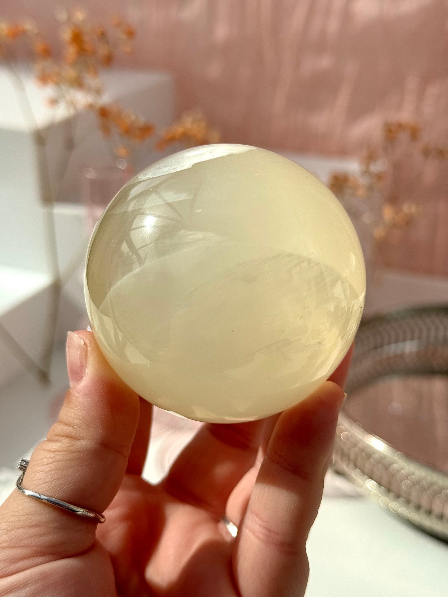 Silky Calcite Spheres