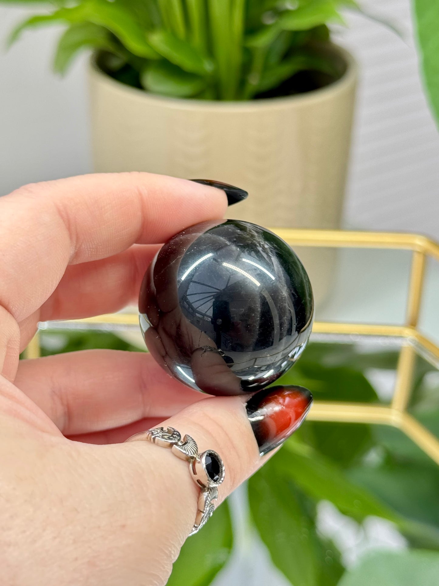 Black Rose Quartz Spheres