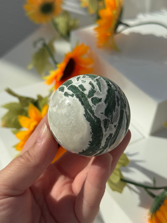 Green Zebra Jasper Sphere