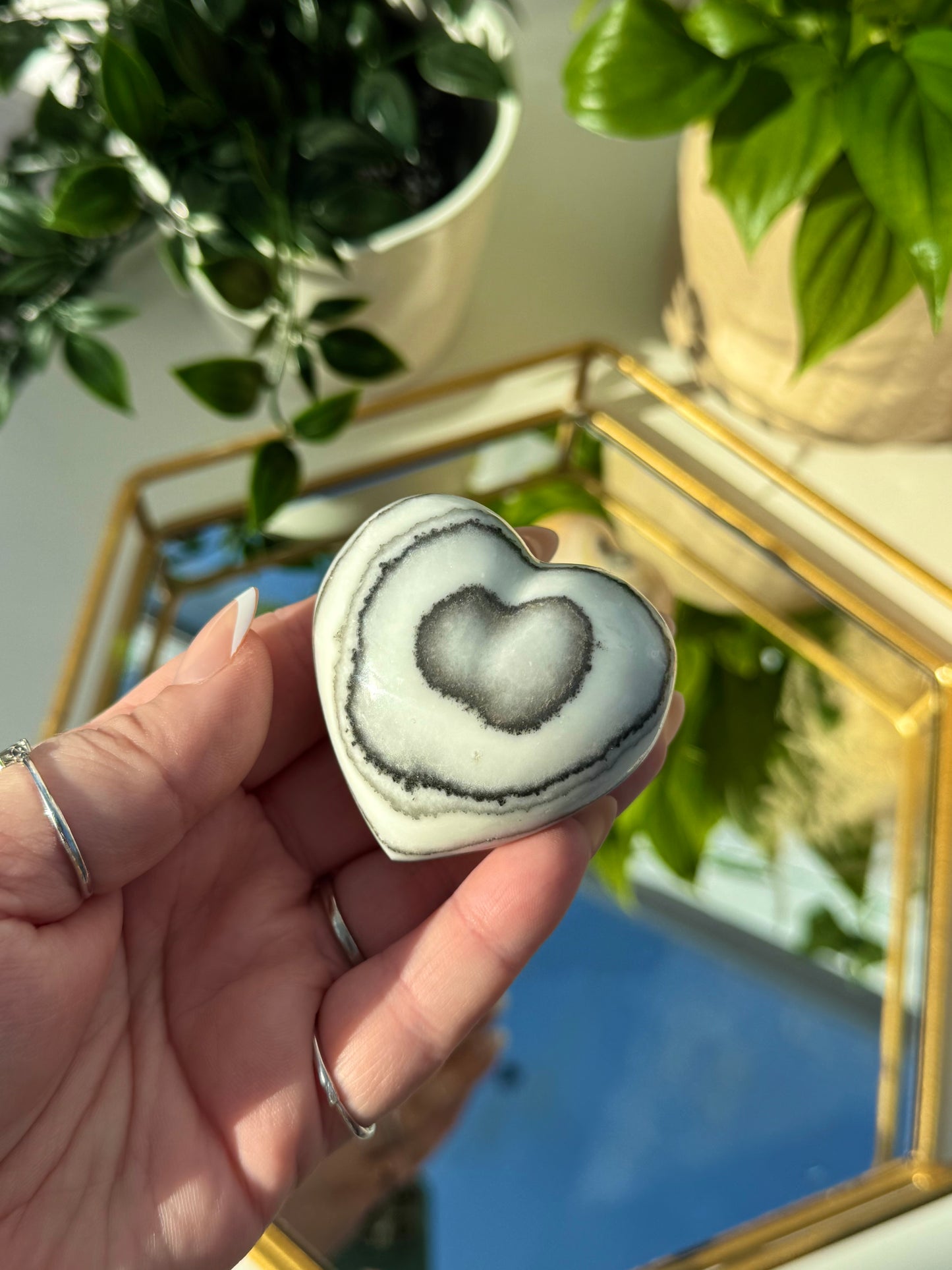 Zebra Calcite Hearts