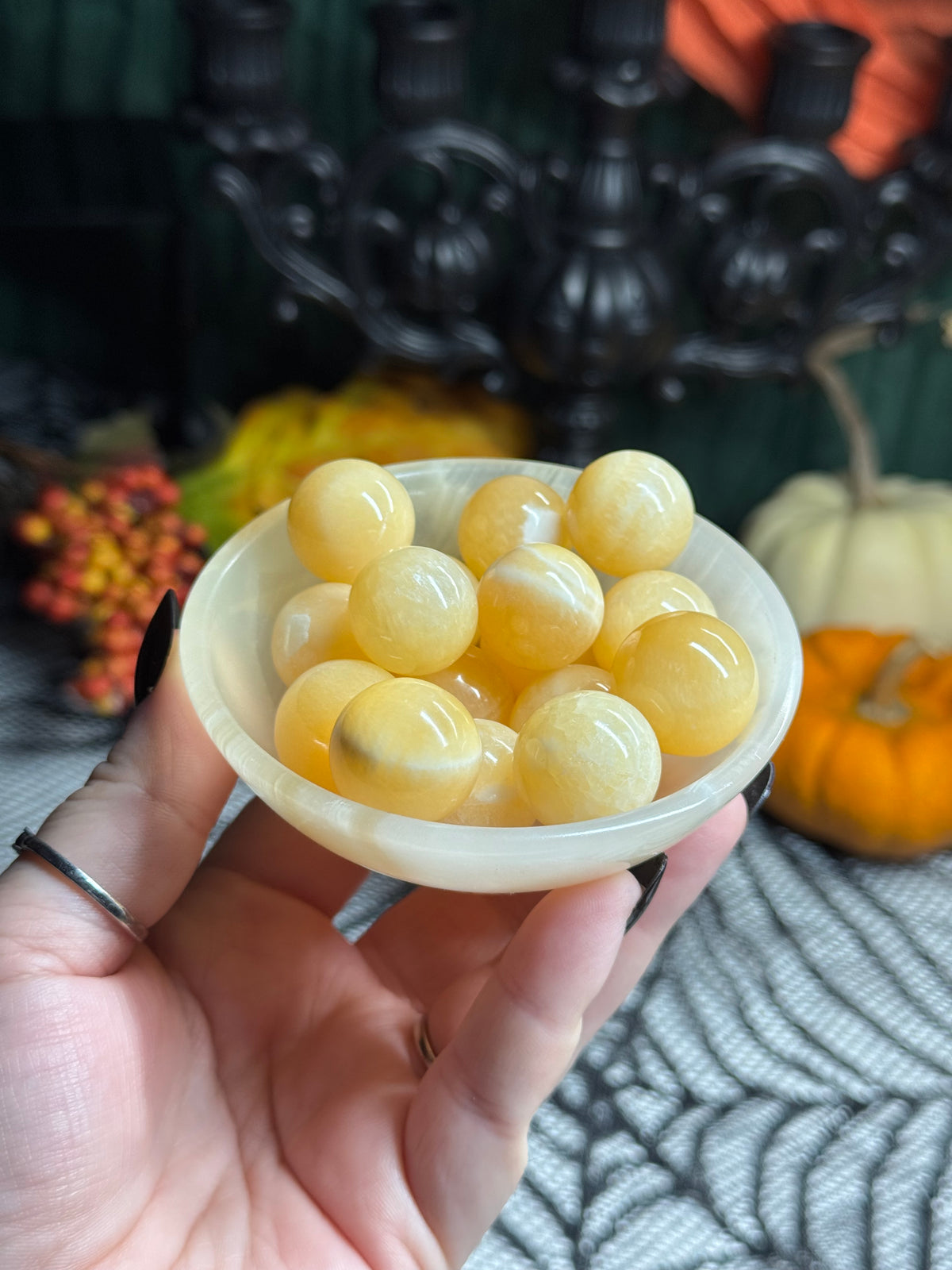 Mango Calcite Mini Spheres