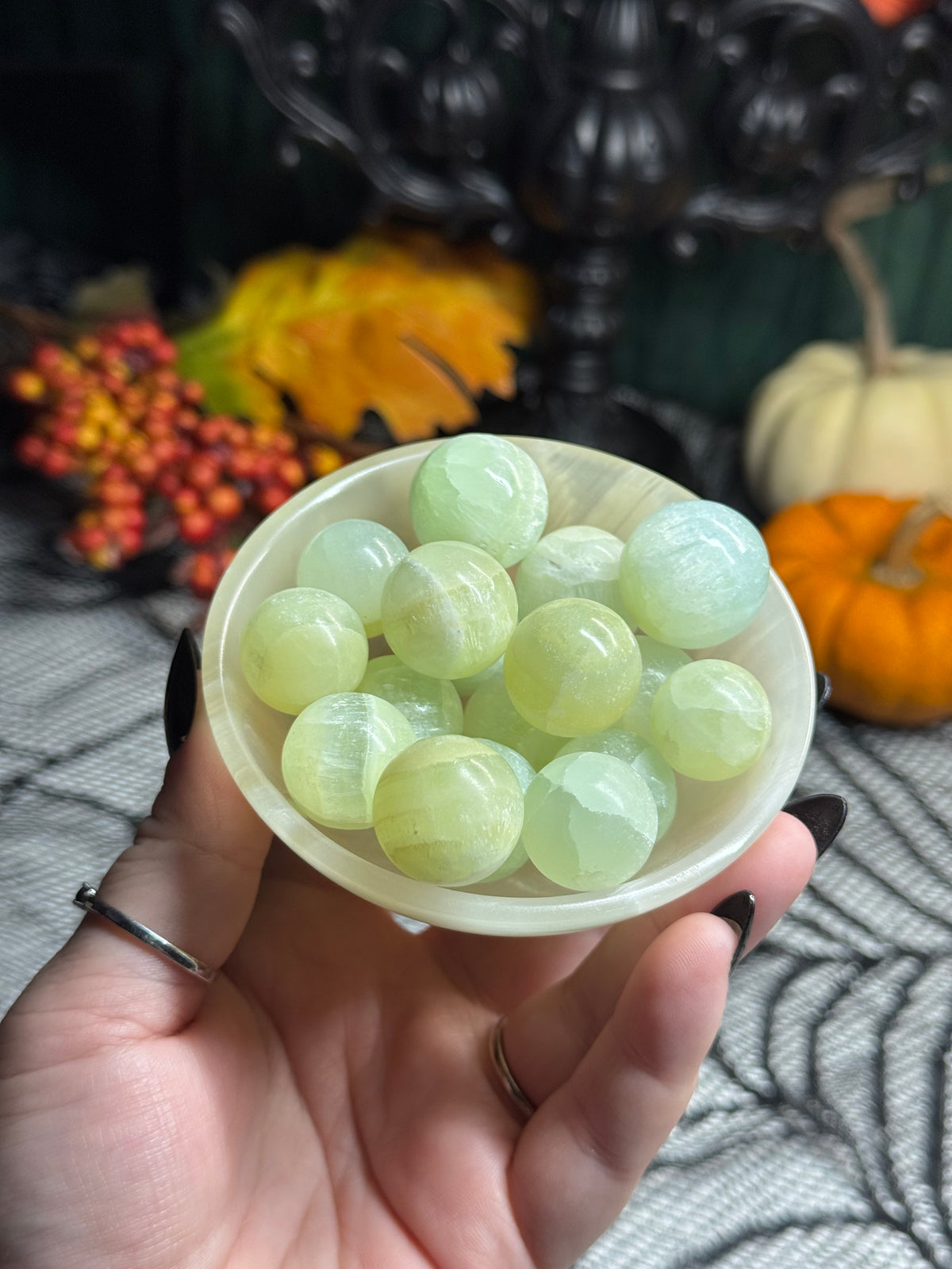 Pistachio Calcite Mini Spheres