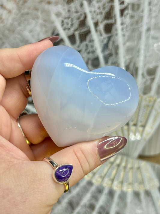 Blue Chalcedony Hearts