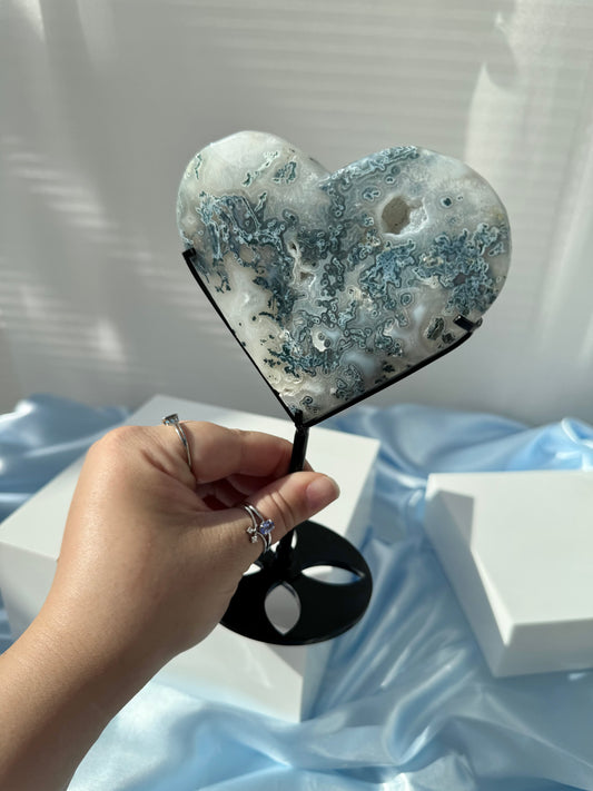 Moss Agate Heart