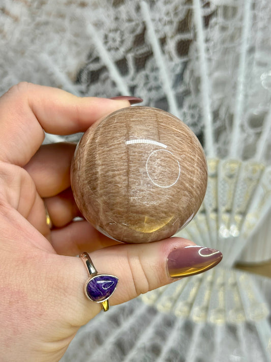 Peach Moonstone Spheres