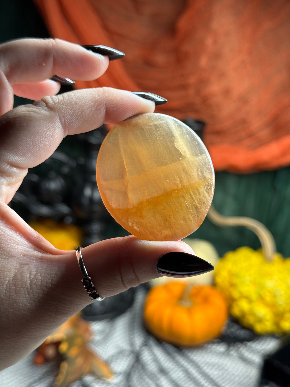 Honey Calcite Palms