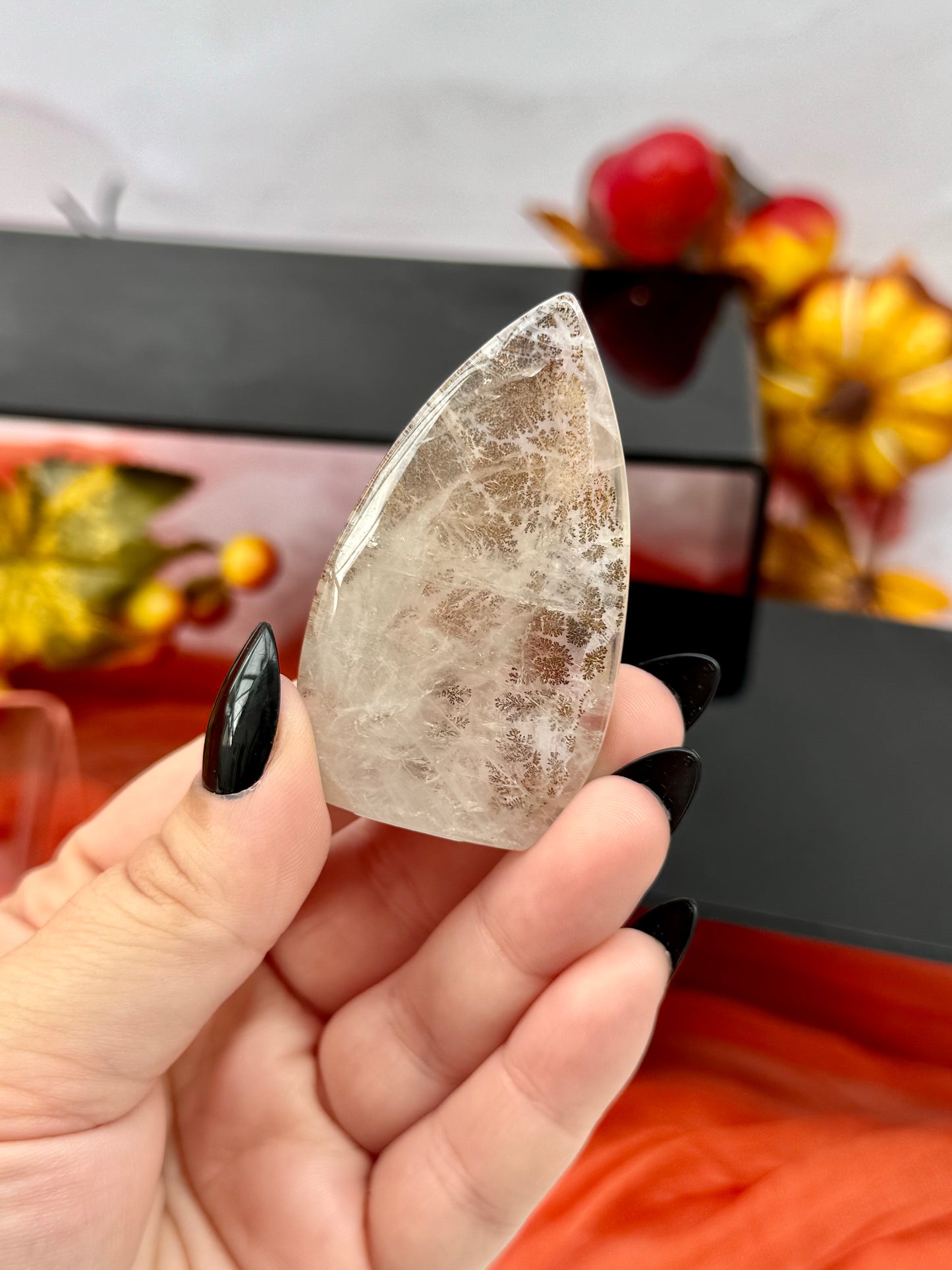 Dendritic Quartz Teardrop Freeform