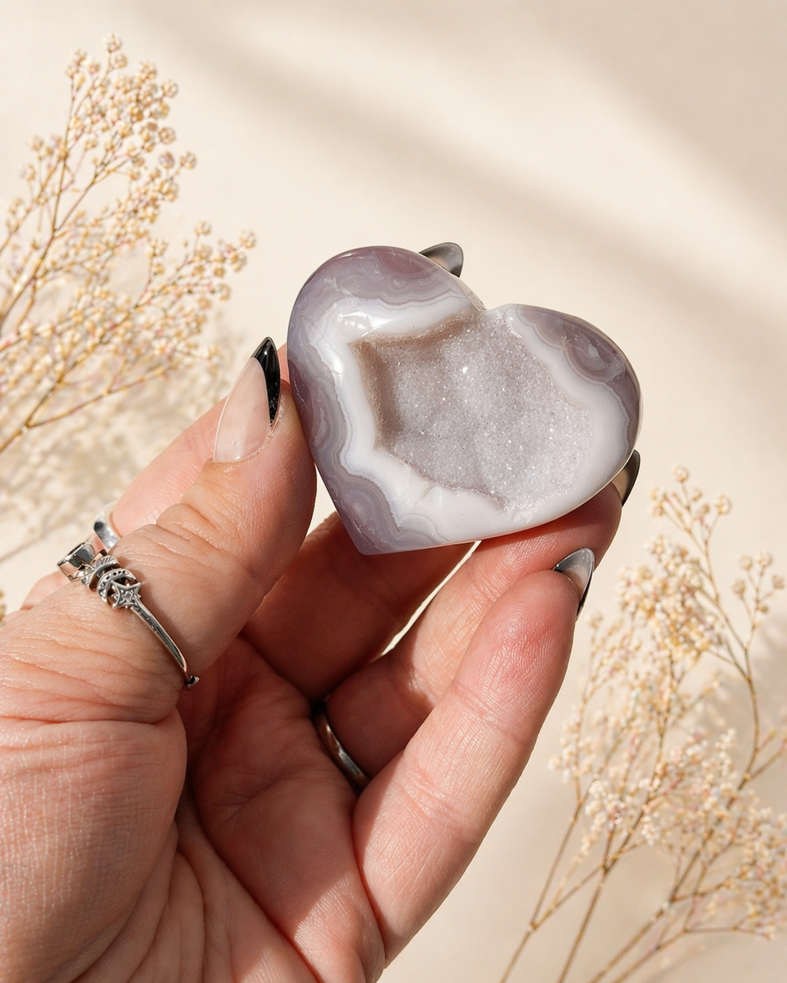 Druzy Agate Hearts