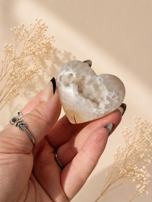 Druzy Agate Hearts