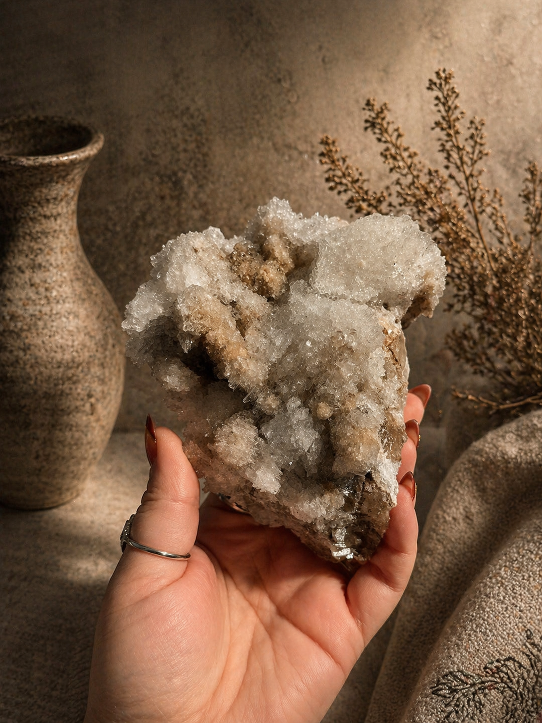Dogtooth Calcite with Selenite