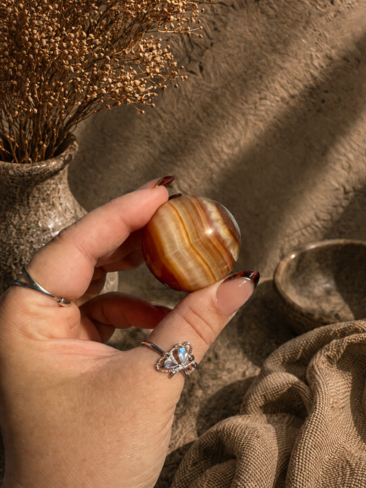 Orange Banded Calcite Spheres