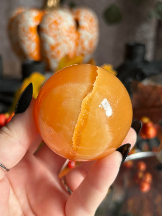 Orange Calcite Spheres from Mexico