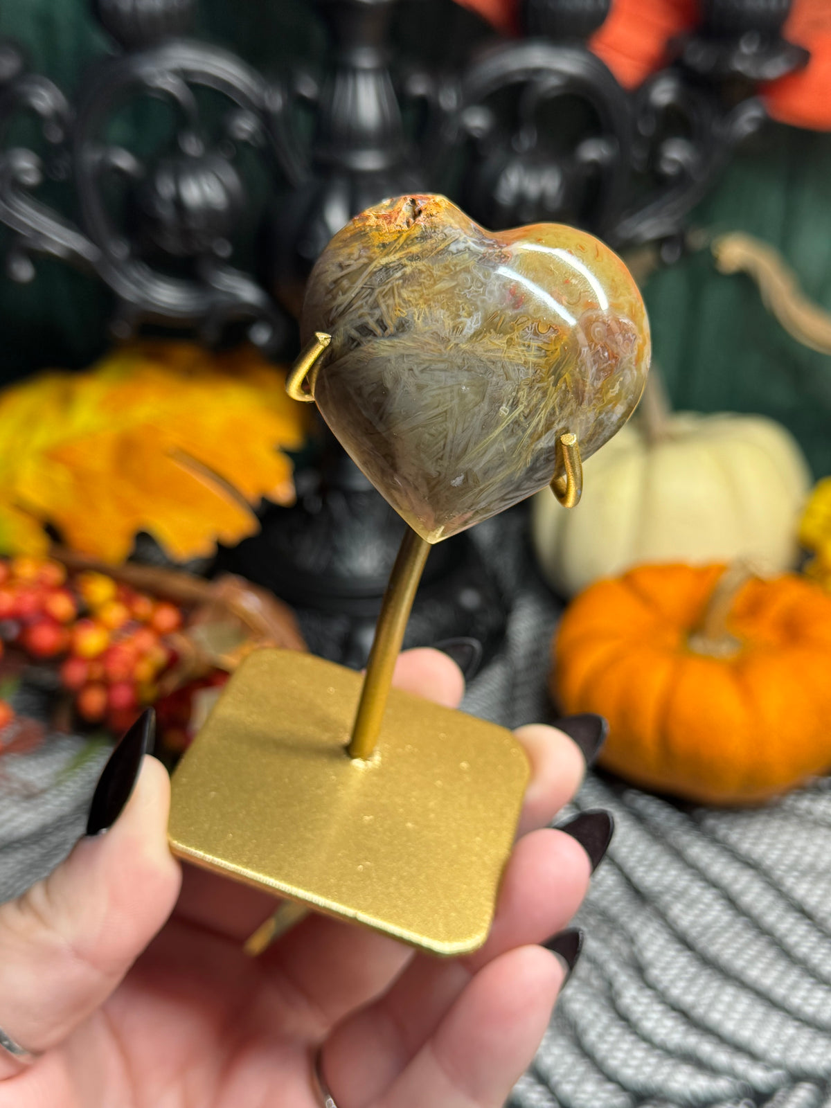 Sagenite Agate Heart from Brazil