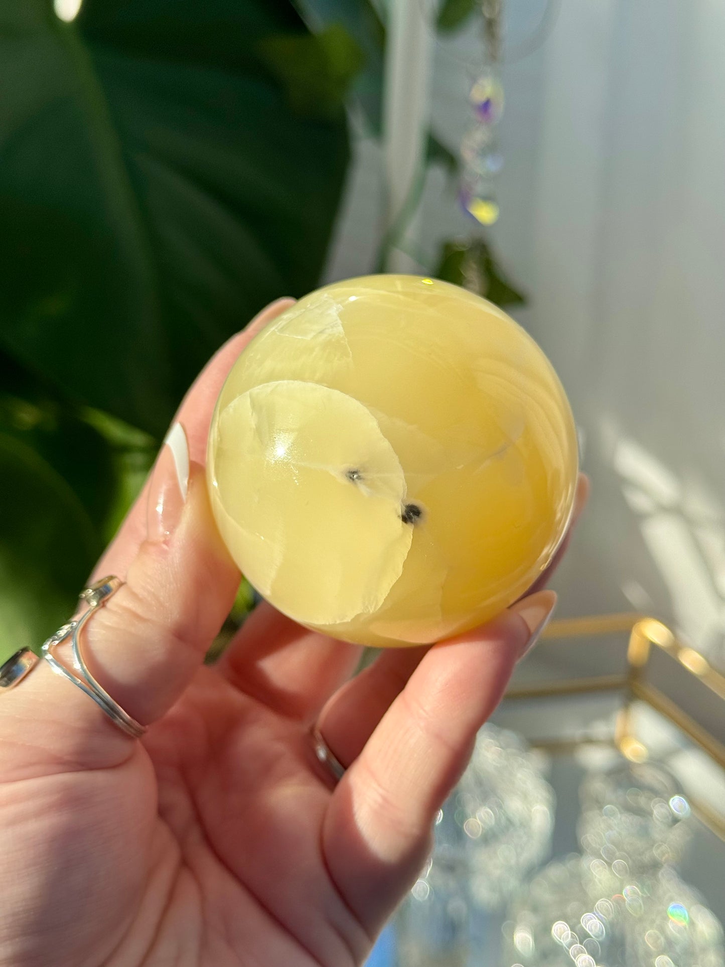 Yellow Fingerprint Calcite Spheres