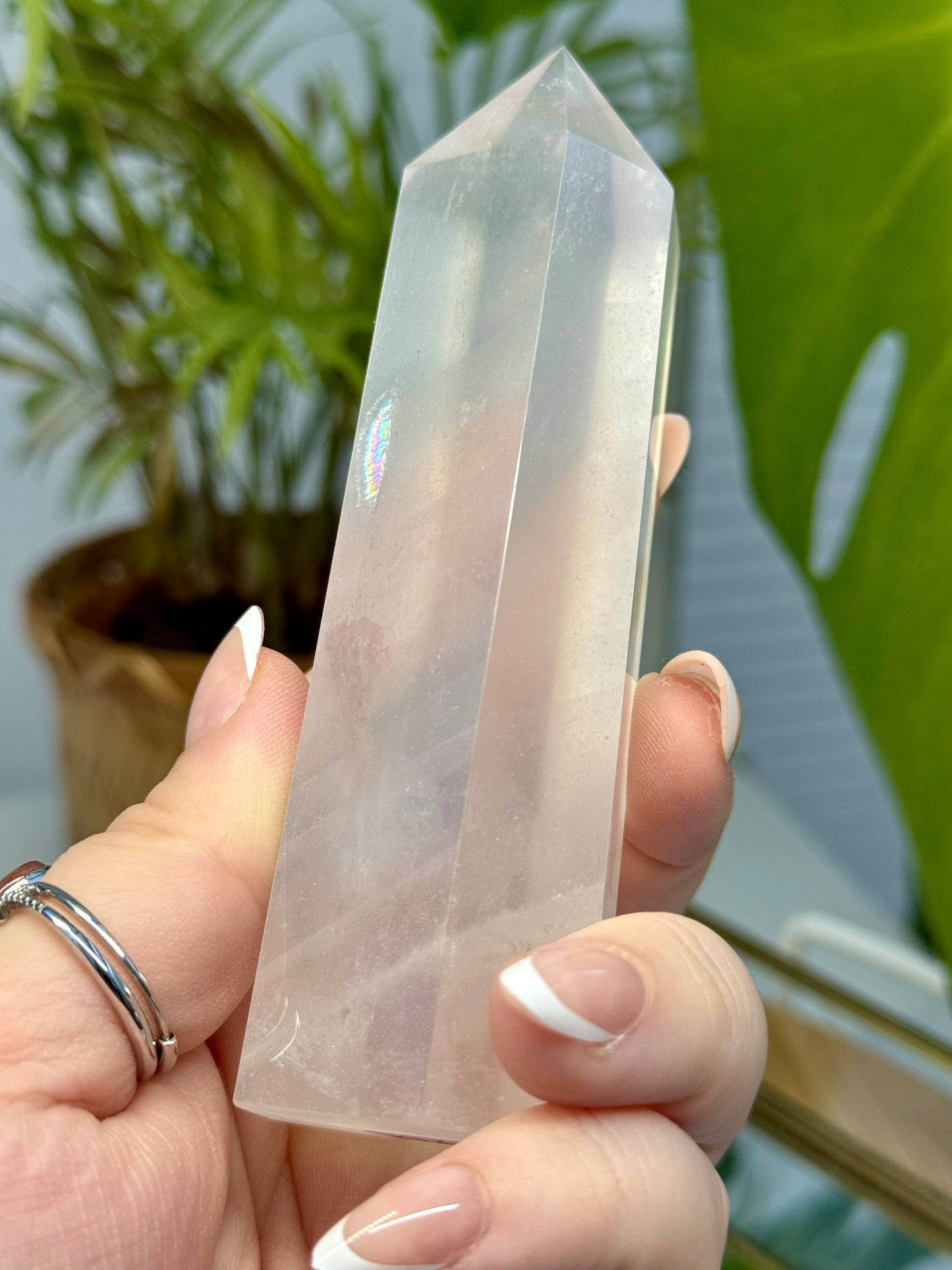 Girasol Quartz with Mica Tower