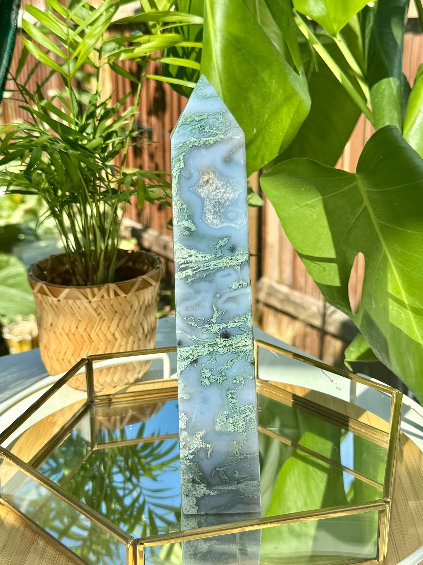Statement Moss Agate Tower