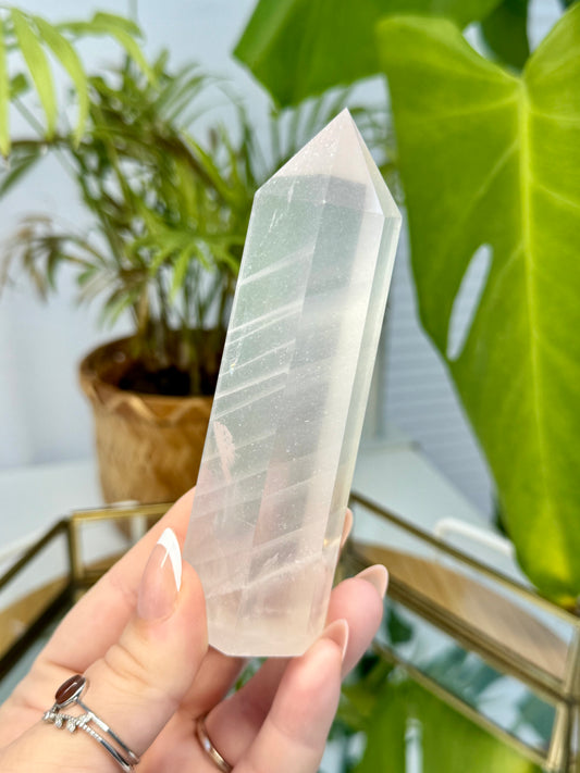 Girasol Quartz with Mica Tower