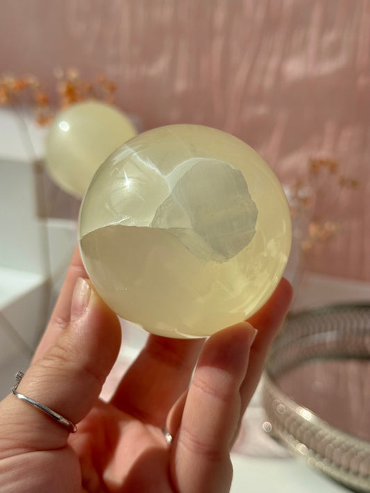 Silky Calcite Spheres