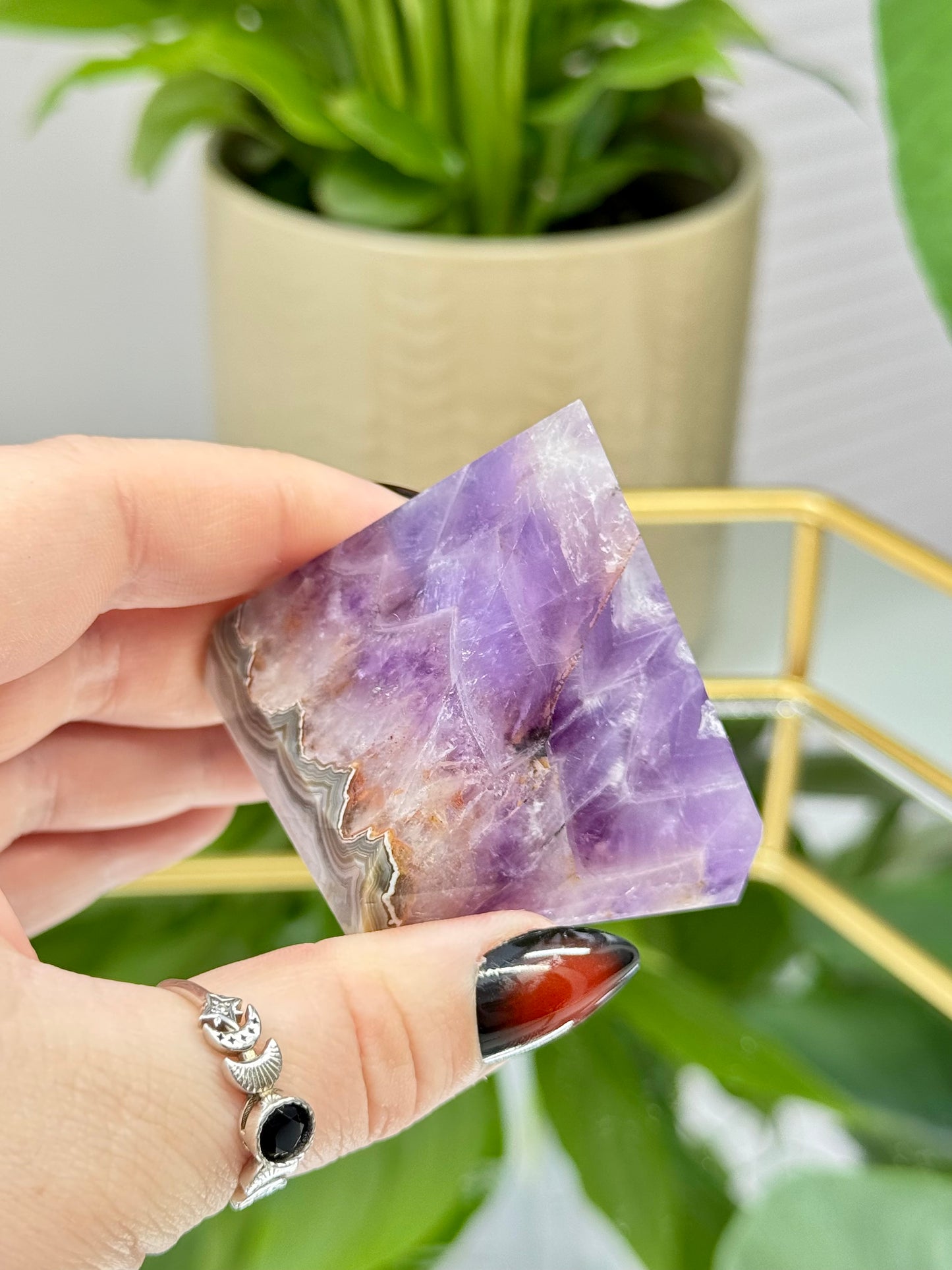 Amethyst & Crazy Lace Pyramid