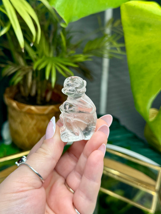 Clear Quartz Monkey