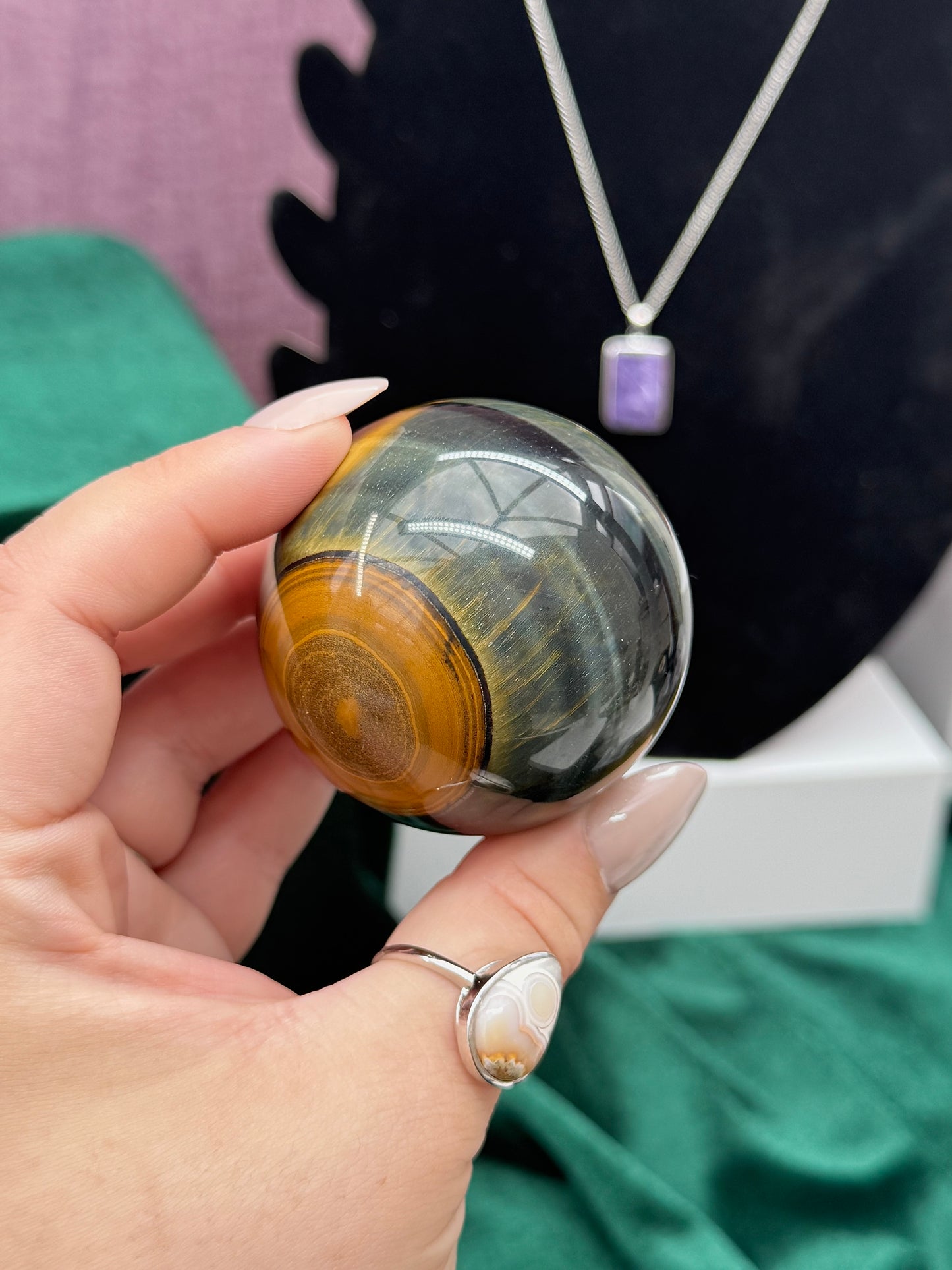 Blue & Gold Tigers Eye Sphere
