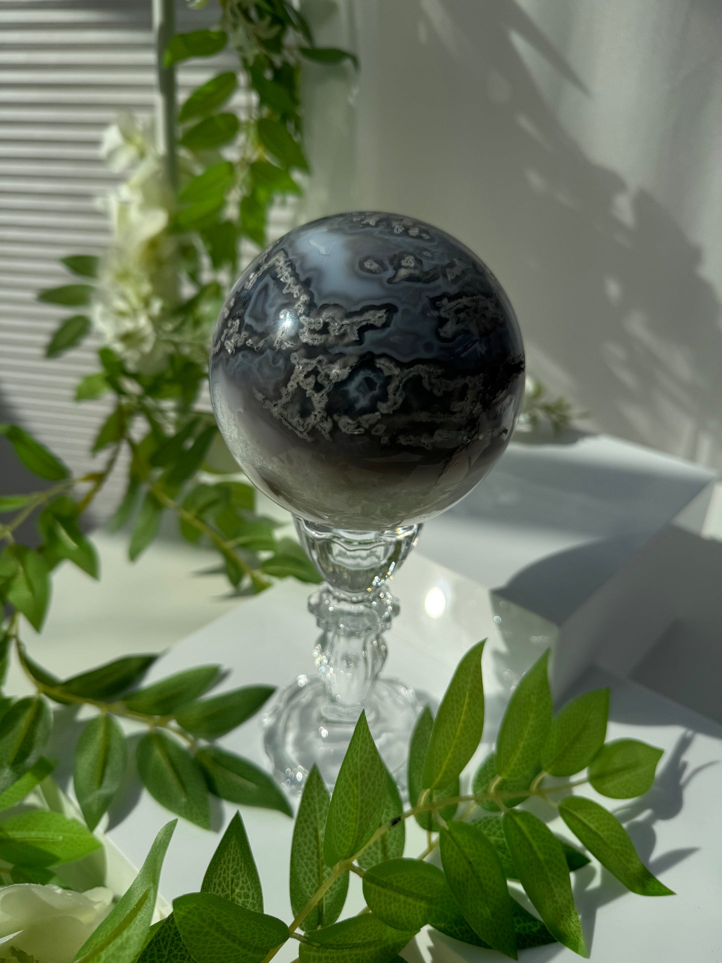 Statement Moss Agate Sphere