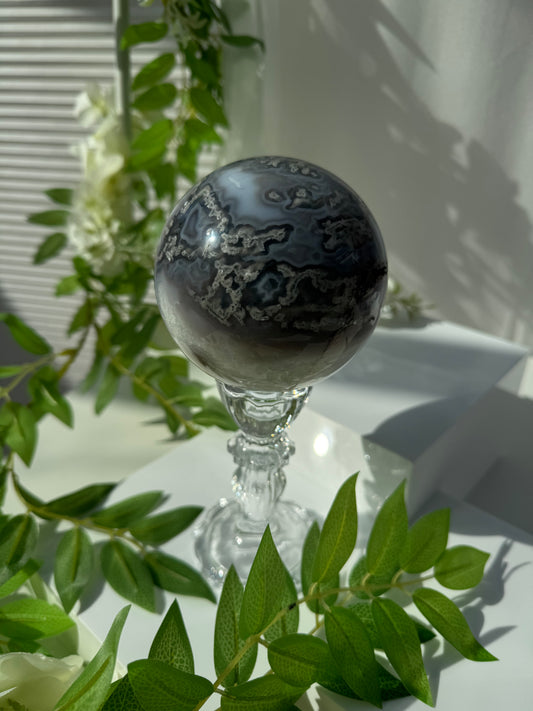 Statement Moss Agate Sphere