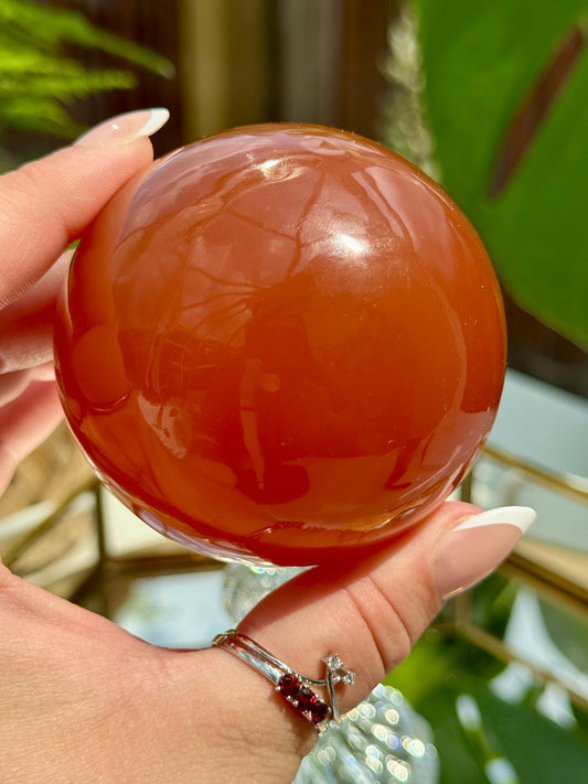 Honey Calcite Sphere