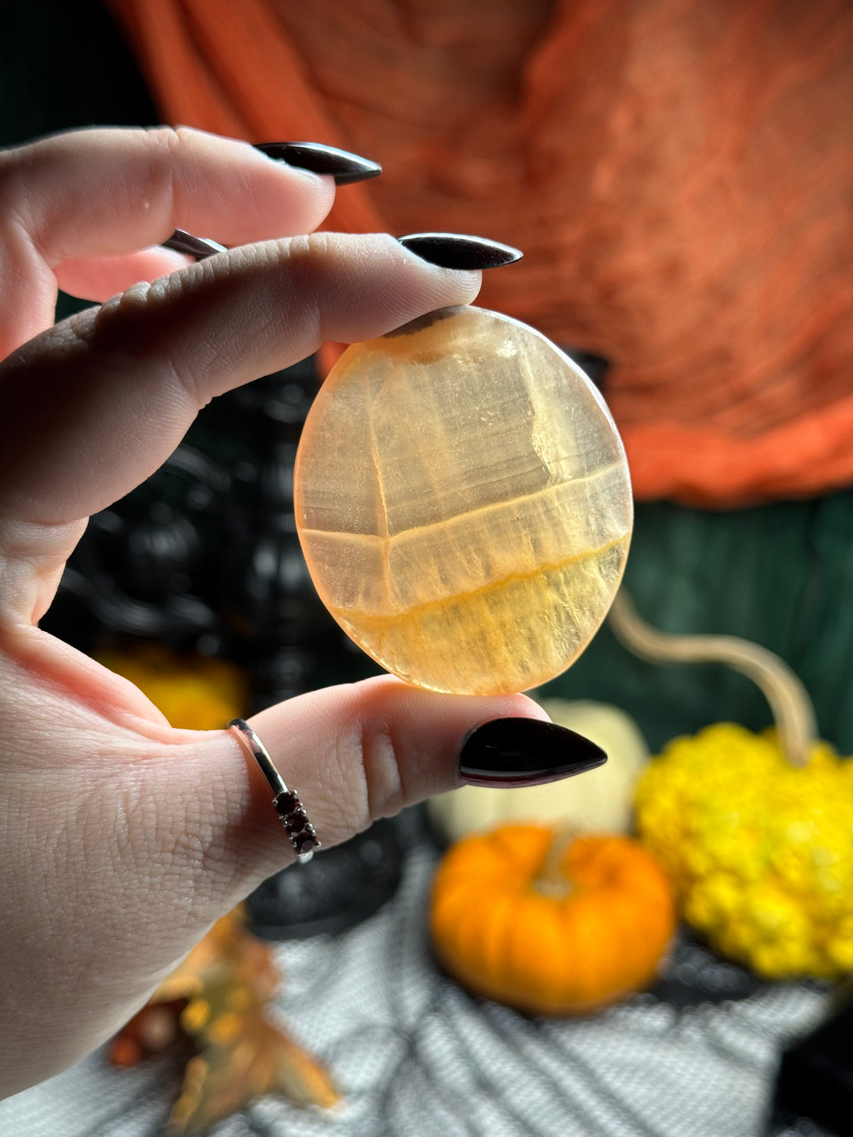 Honey Calcite Palms
