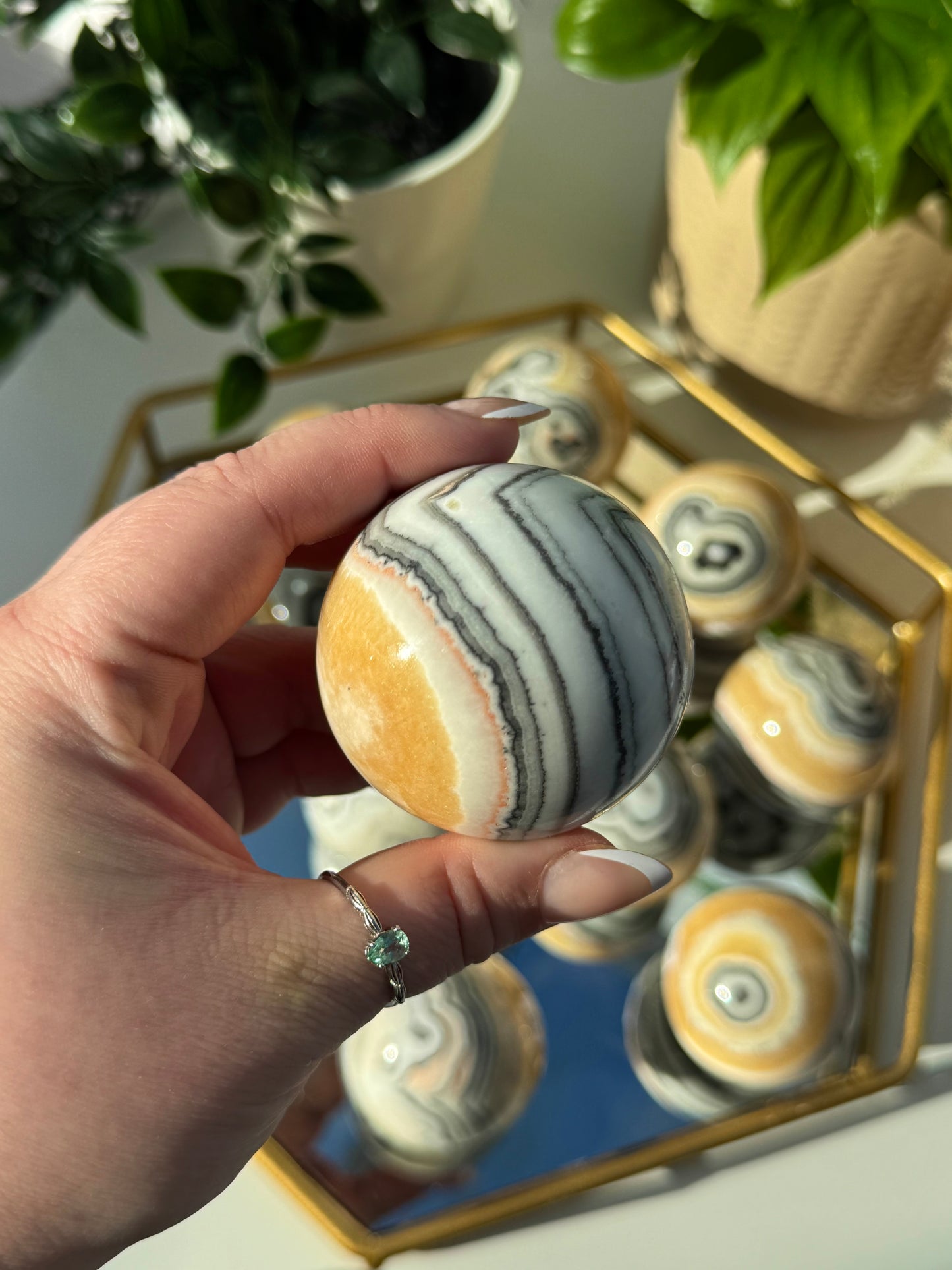 Zebra Calcite Spheres
