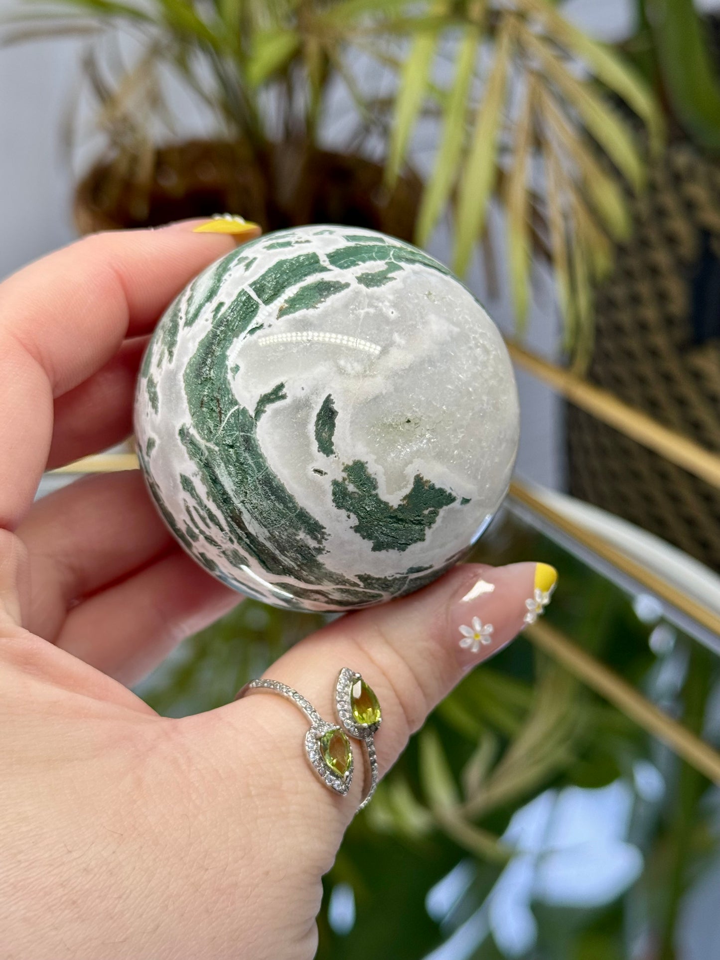 Green Zebra Jasper Sphere