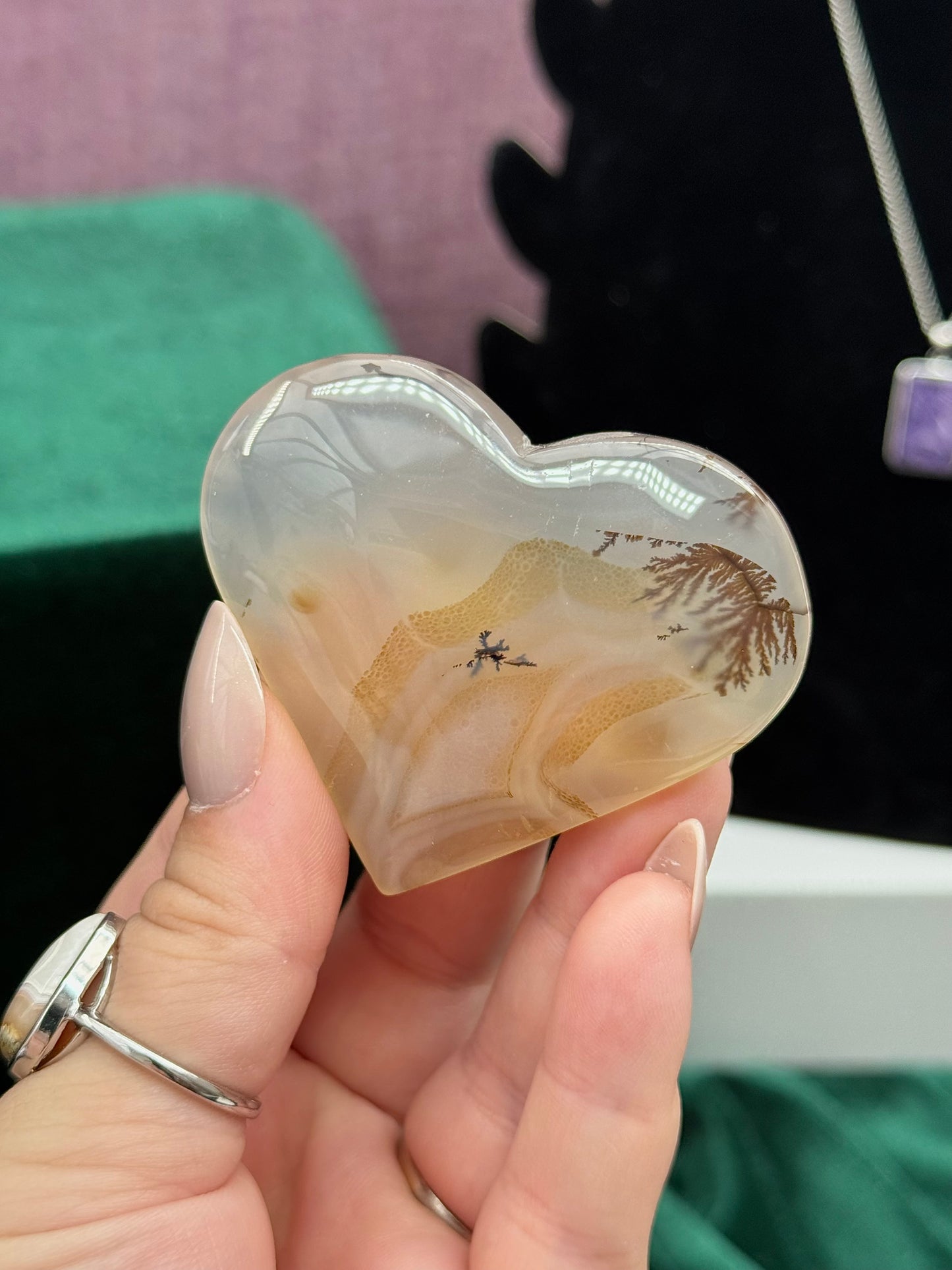 Dendritic Agate Heart