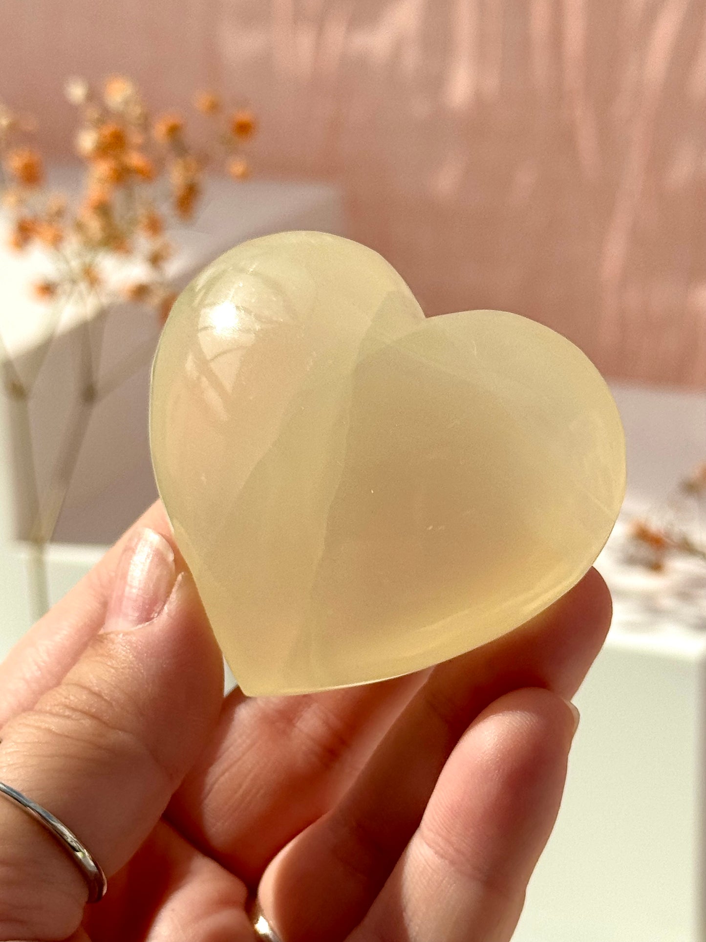 Silky Calcite Hearts