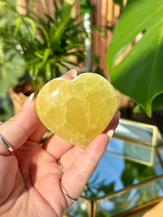 Lemon Calcite Hearts