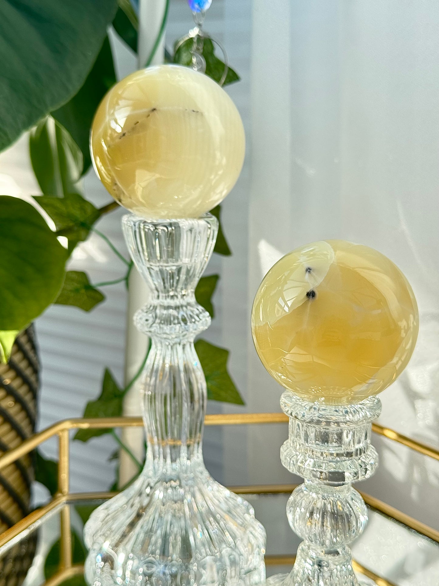 Yellow Fingerprint Calcite Spheres