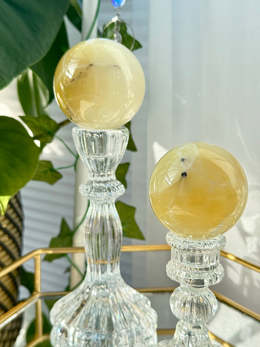 Yellow Fingerprint Calcite Spheres