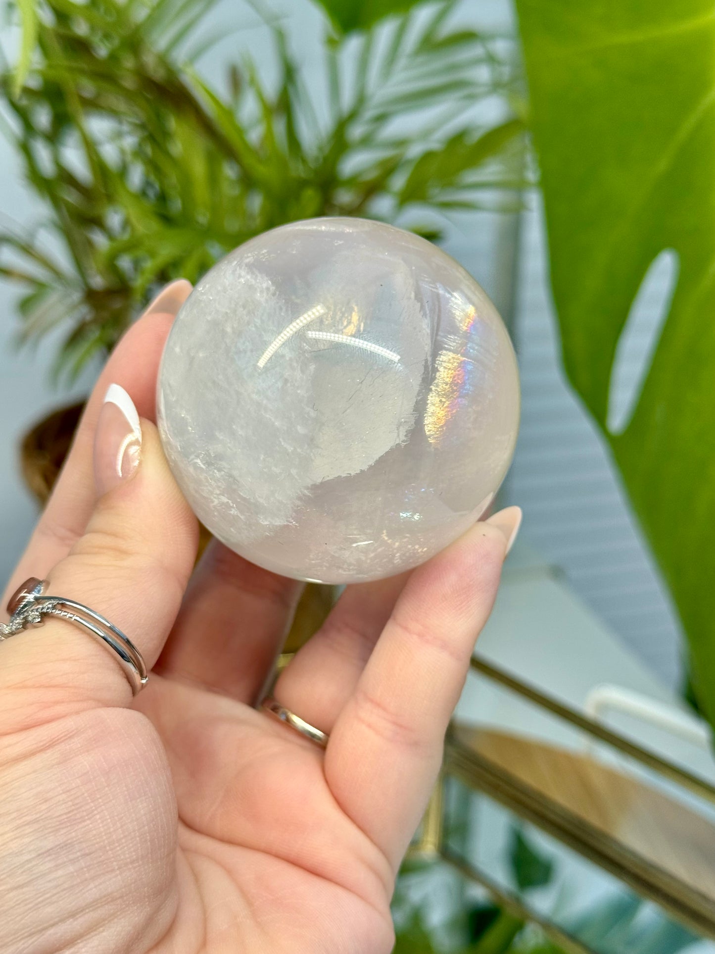 Girasol Quartz with Mica Spheres