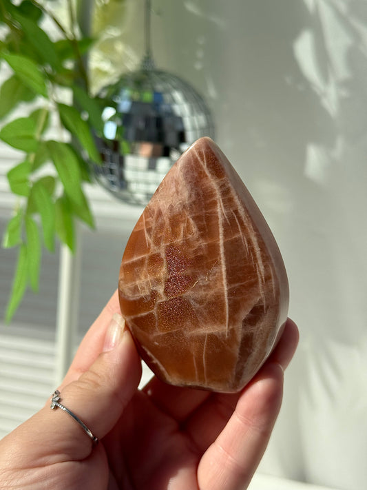 Peach Moonstone Freeform Teardrops
