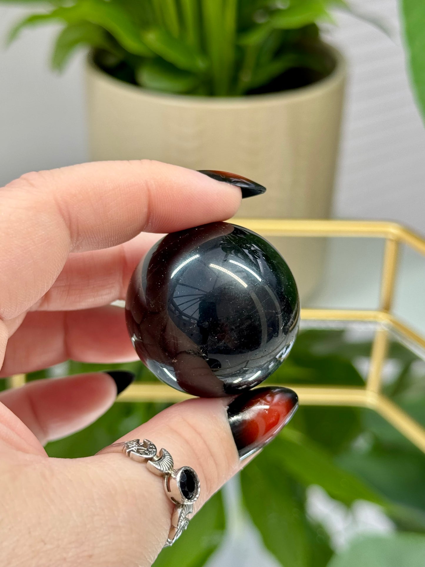 Black Rose Quartz Spheres