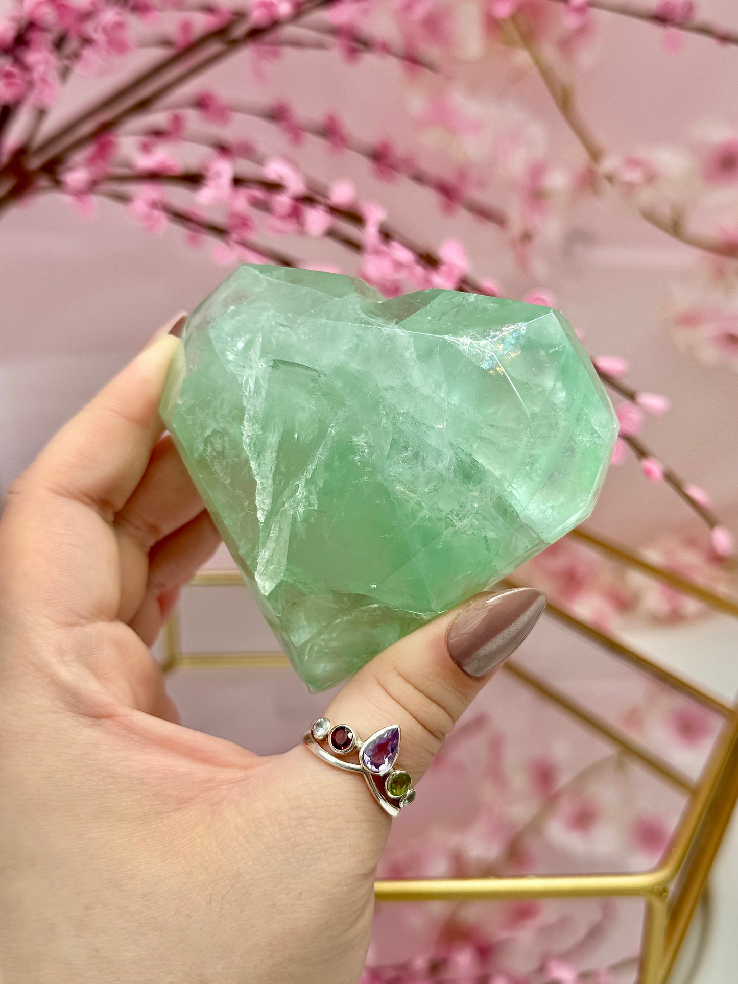 Green Fluorite Heart
