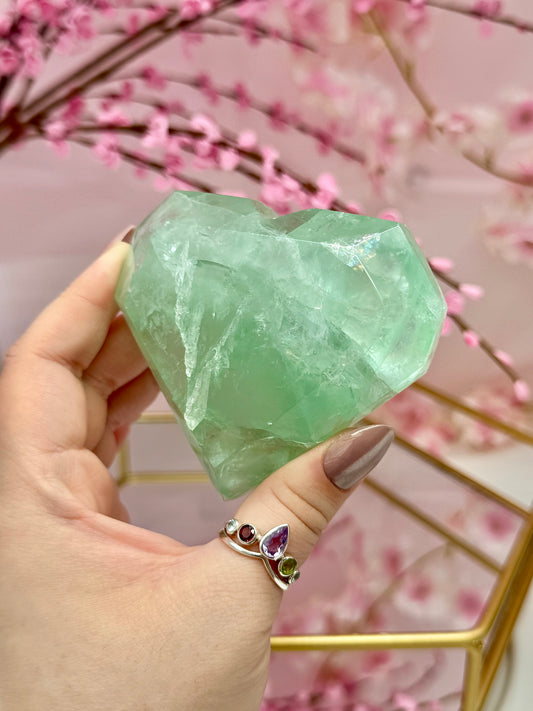 Green Fluorite Heart