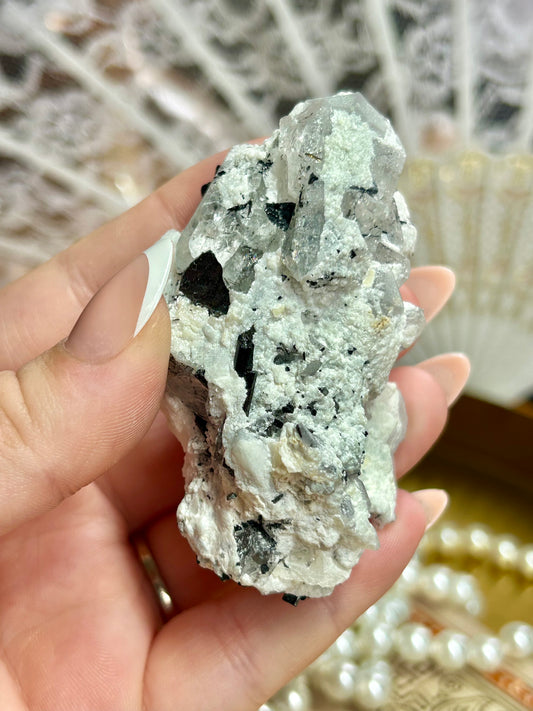 Black Tourmaline in Quartz Specimens from Pakistan
