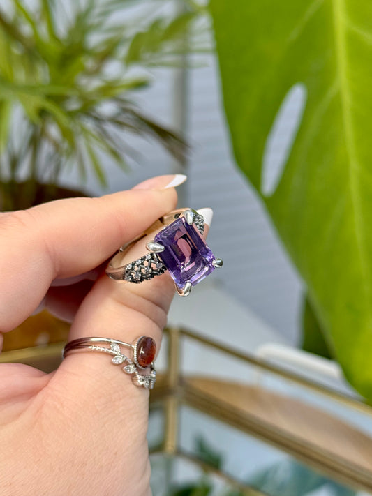Imperfect Amethyst Statement Ring