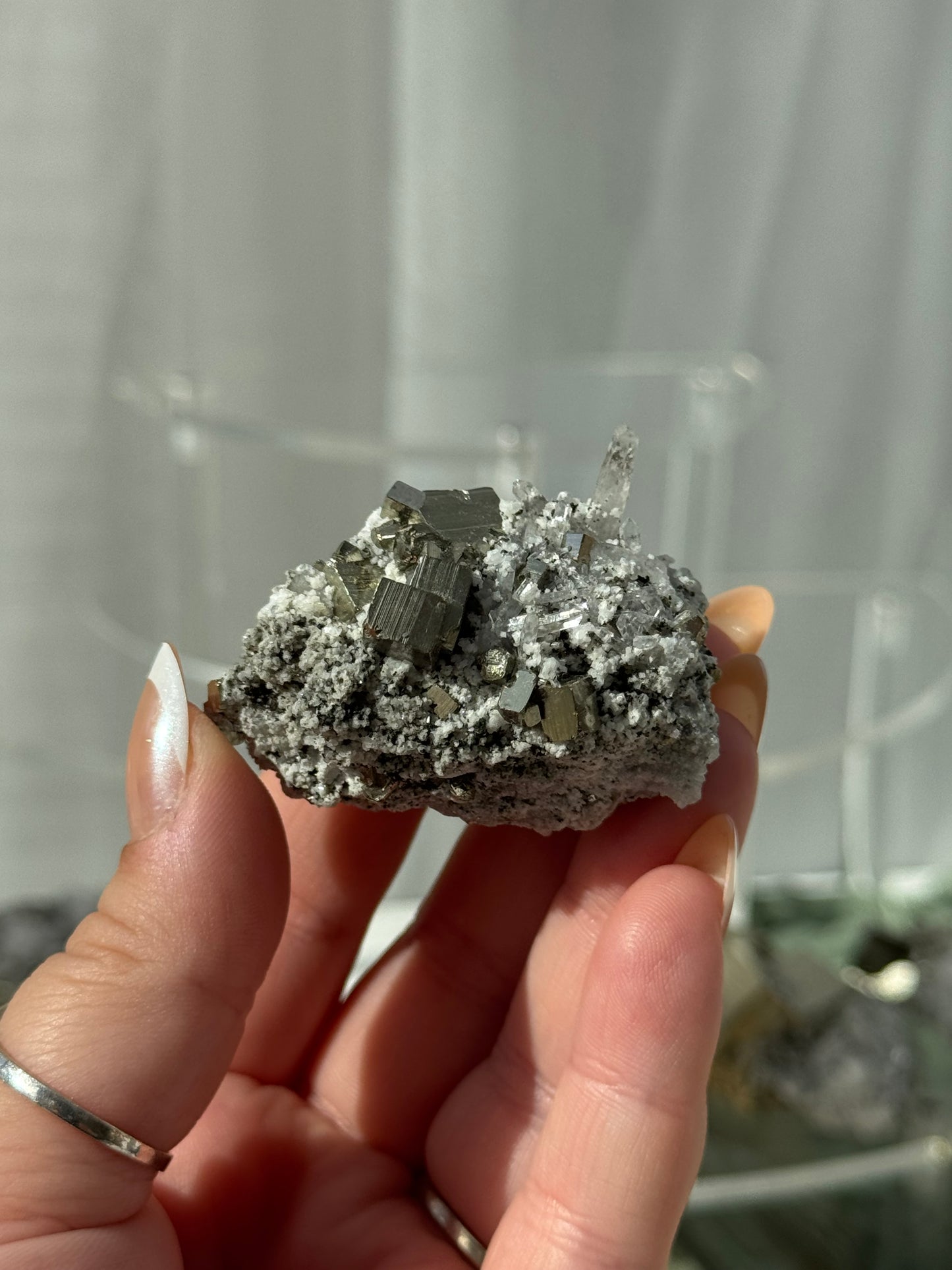 Cubic Pyrite & Quartz Clusters