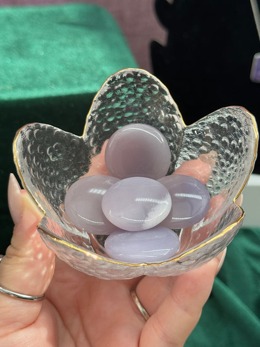 Mexican Lavender Fluorite Flat Palms