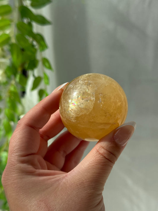Honey Calcite Sphere