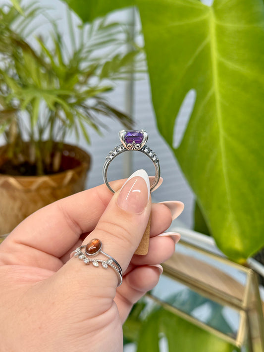 Imperfect Amethyst Statement Ring