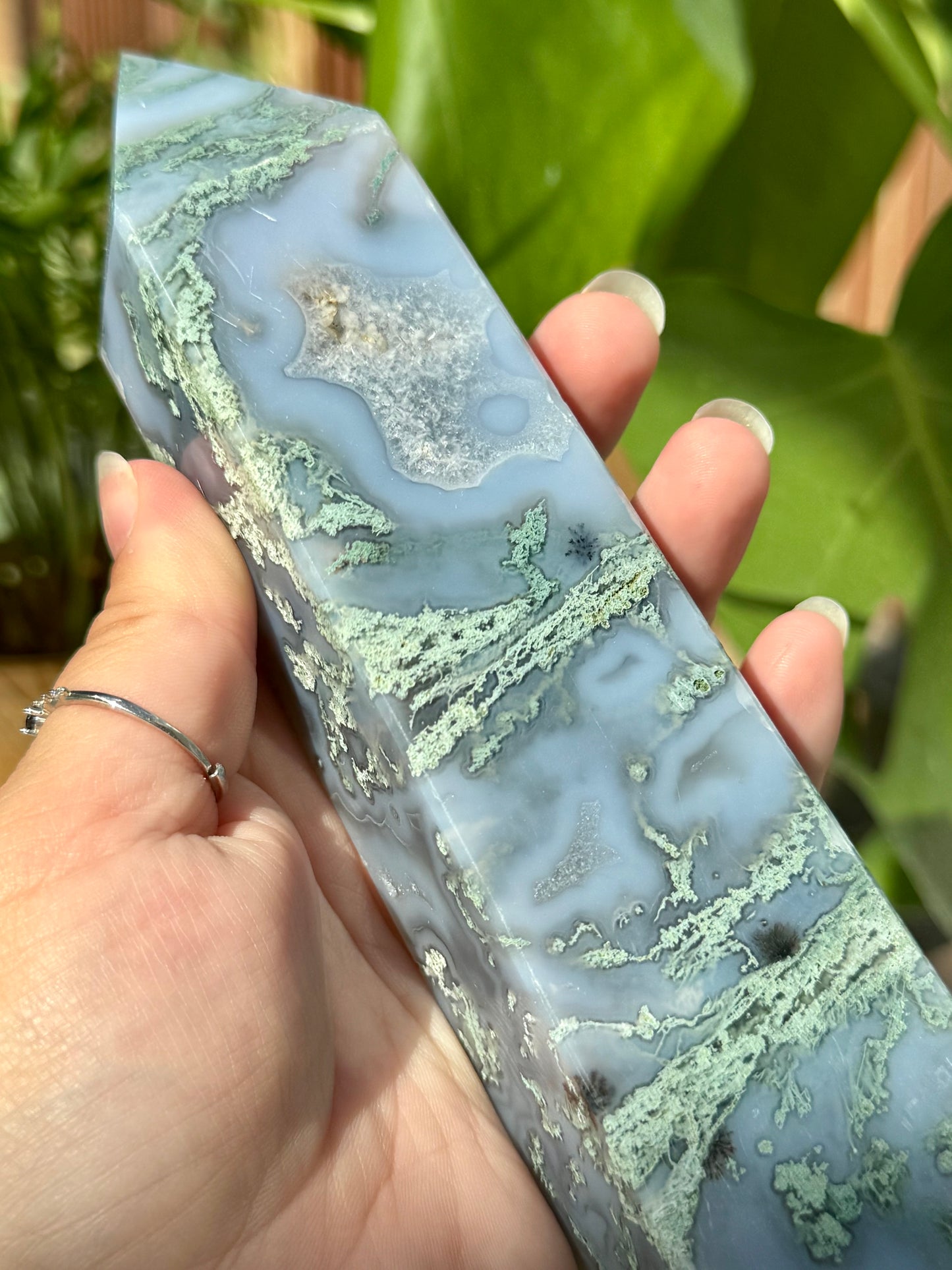 Statement Moss Agate Tower